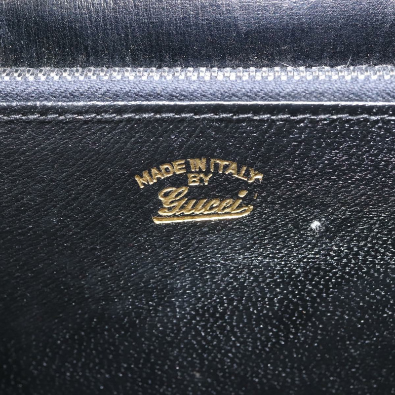 【日本直送】GUCCI 手提包 皮革 黑色 金色 正品 ep10849-17