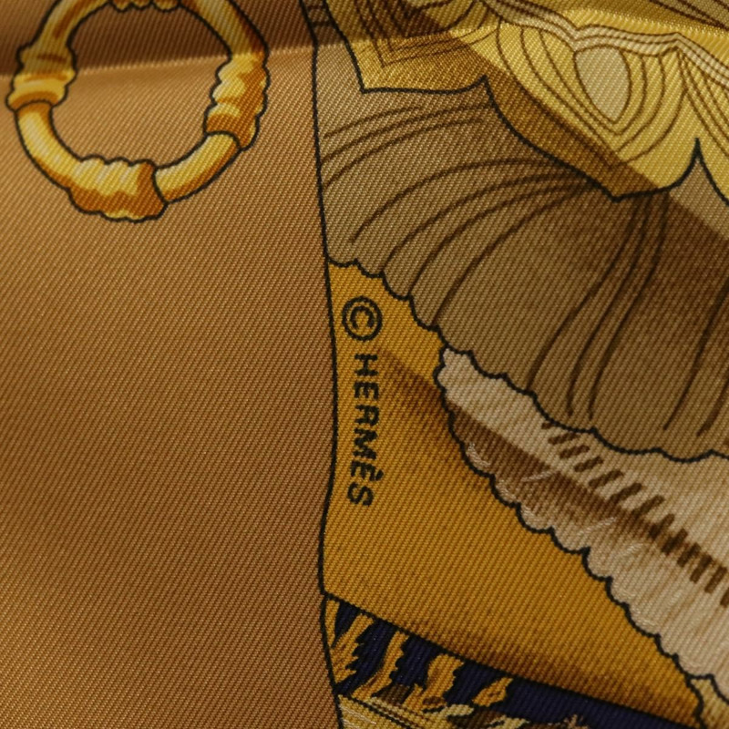 【日本直送】HERMES Carre 90 圍巾「Soleil de Soie」絲綢米色正品 am9063-10