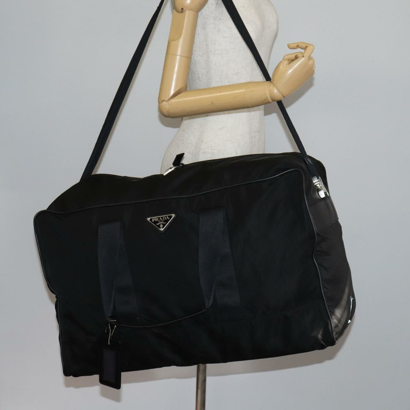 【日本直送】PRADA 波士頓包 尼龍 2way 黑色 銀色 Auth 143770-24