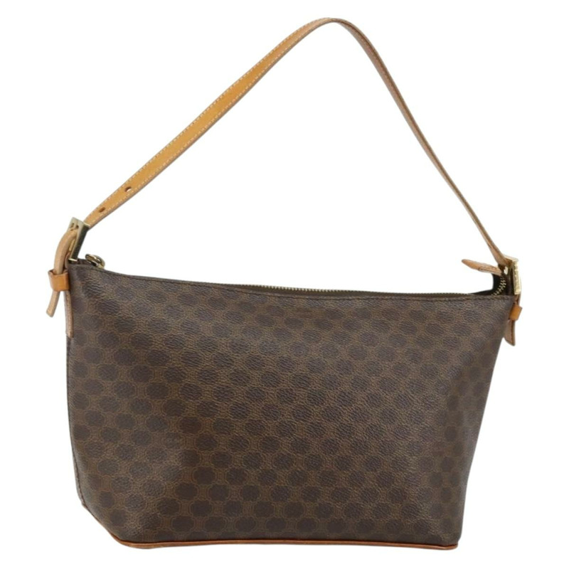 【日本直送】CELINE Macadam帆布手提包 PVC皮革 棕色 金色 正品 143725-0