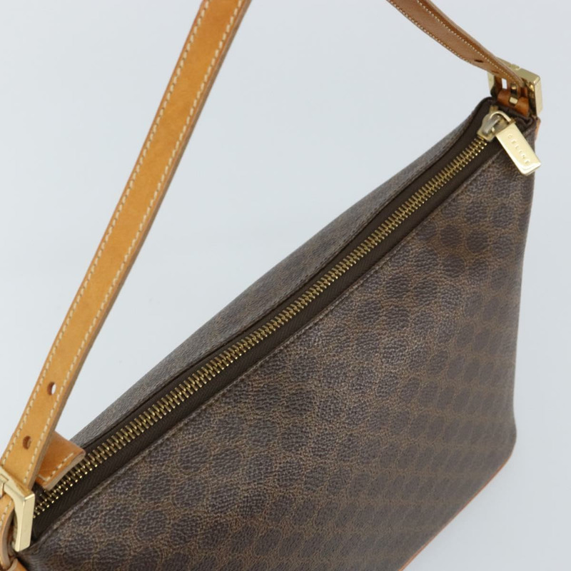 【日本直送】CELINE Macadam帆布手提包 PVC皮革 棕色 金色 正品 143725-5