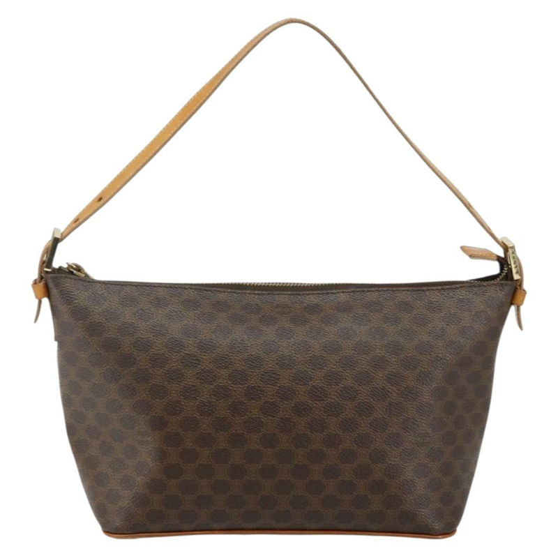 【日本直送】CELINE Macadam帆布手提包 PVC皮革 棕色 金色 正品 143725-12