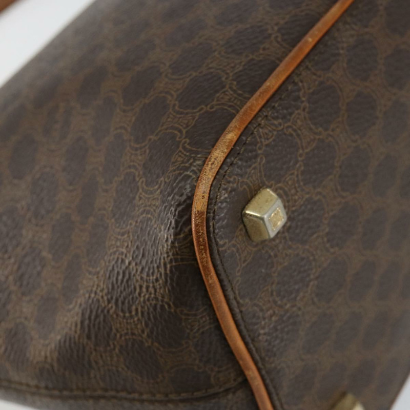 【日本直送】CELINE Macadam帆布手提包 PVC皮革 棕色 金色 正品 143725-13