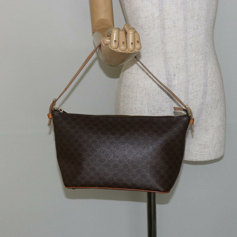 【日本直送】CELINE Macadam帆布手提包 PVC皮革 棕色 金色 正品 143725-21