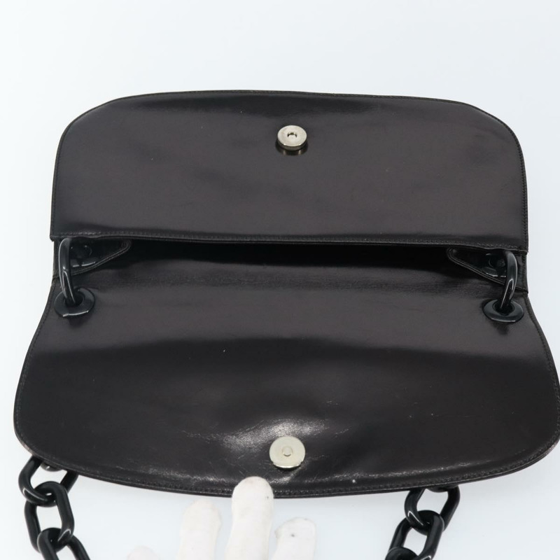 【日本直送】PRADA 黑色皮革鏈條單肩包，正品編號 143771-9