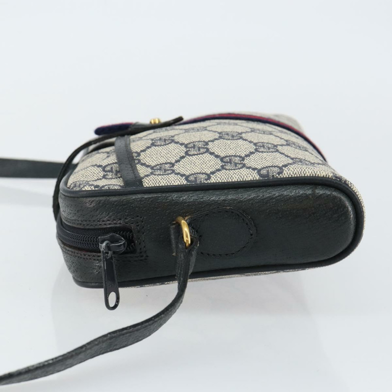 【日本直送】GUCCI GG Supreme Sherry Line 單肩包 PVC 海軍藍 金色 89 02 055 正品 143138-3