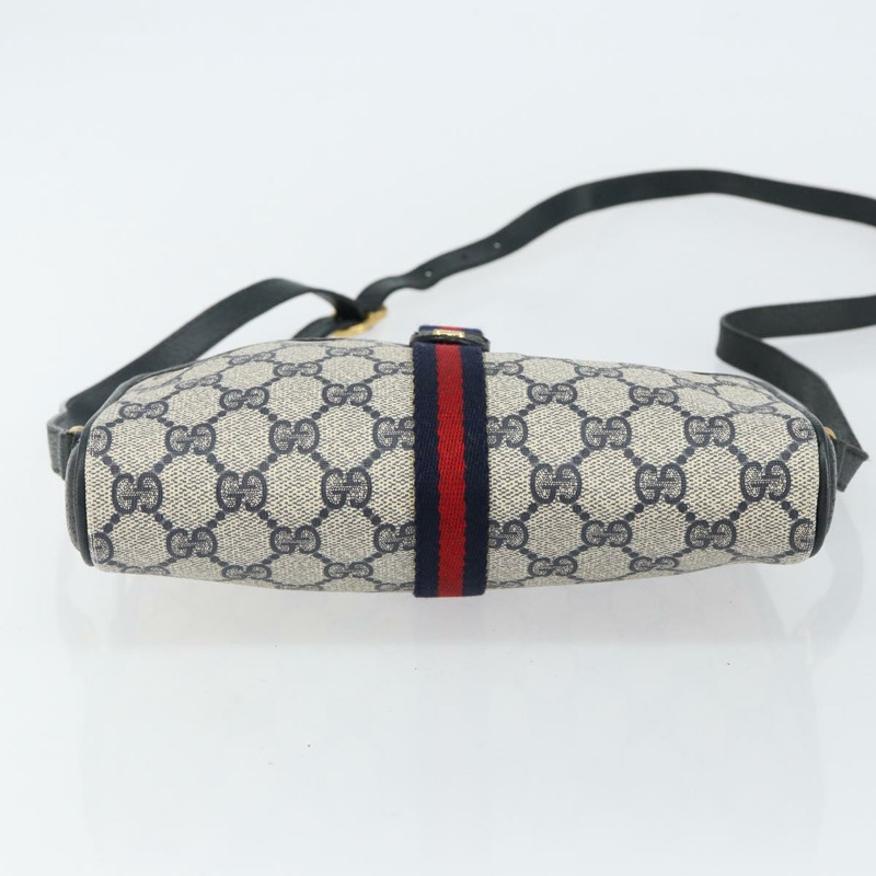 【日本直送】GUCCI GG Supreme Sherry Line 單肩包 PVC 海軍藍 金色 89 02 055 正品 143138-4