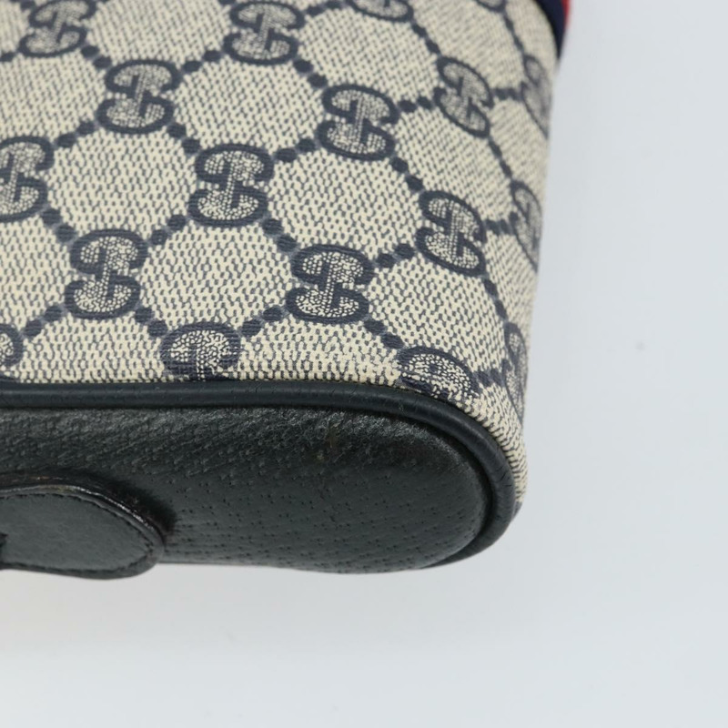 【日本直送】GUCCI GG Supreme Sherry Line 單肩包 PVC 海軍藍 金色 89 02 055 正品 143138-13