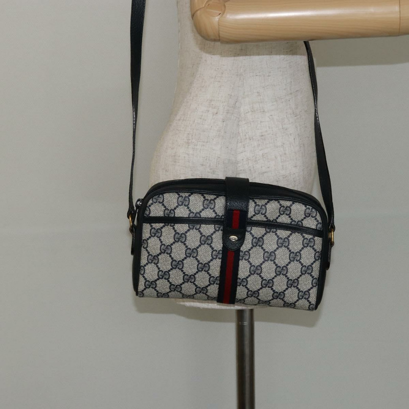 【日本直送】GUCCI GG Supreme Sherry Line 單肩包 PVC 海軍藍 金色 89 02 055 正品 143138-21