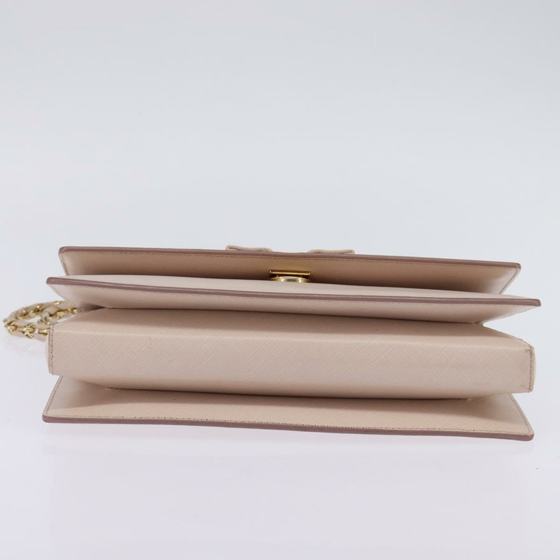 【日本直送】Salvatore Ferragamo 鏈條單肩包 皮革 粉紅色 金色 正品 135336-4