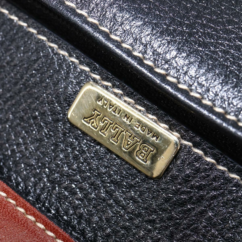 【日本直送】BALLY 黑色金色皮革肩背包 正品 BA5594-17