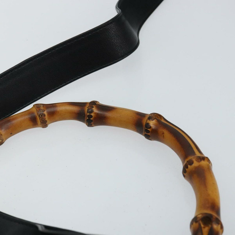 【日本直送】GUCCI 竹節手提包 皮革 兩用 黑色 金色 001 1638 正品 BA5842-7