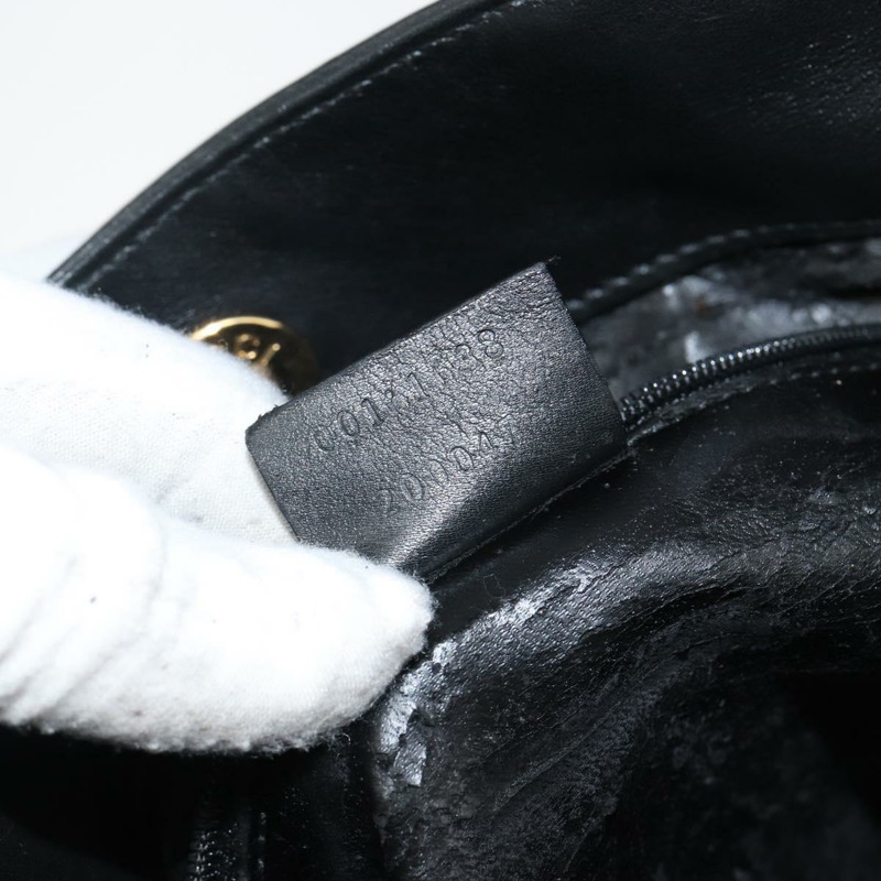 【日本直送】GUCCI 竹節手提包 皮革 兩用 黑色 金色 001 1638 正品 BA5842-11