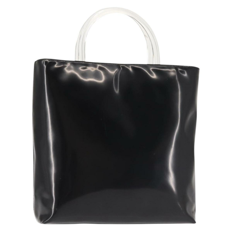 【日本直送】PRADA 手提包 皮革塑膠 黑色 銀色 正品 BA5672-0