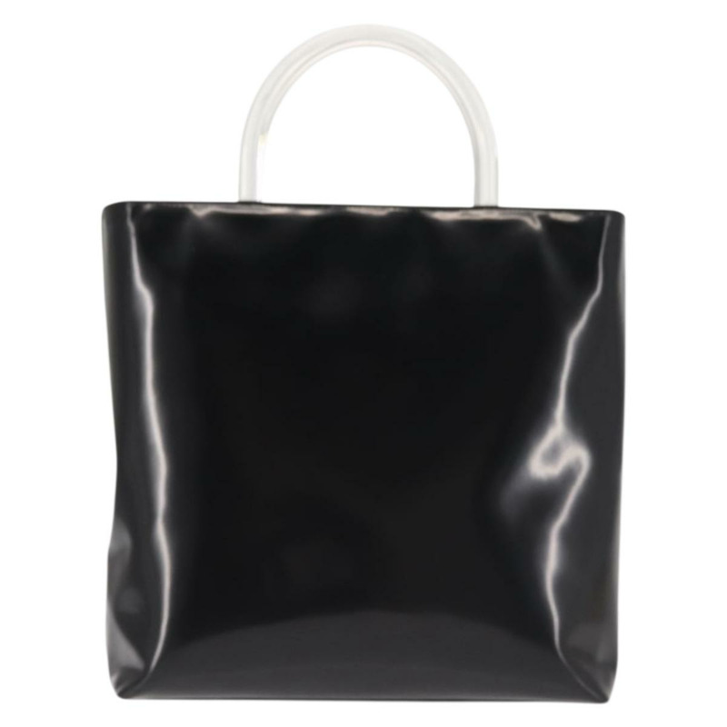 【日本直送】PRADA 手提包 皮革塑膠 黑色 銀色 正品 BA5672-1
