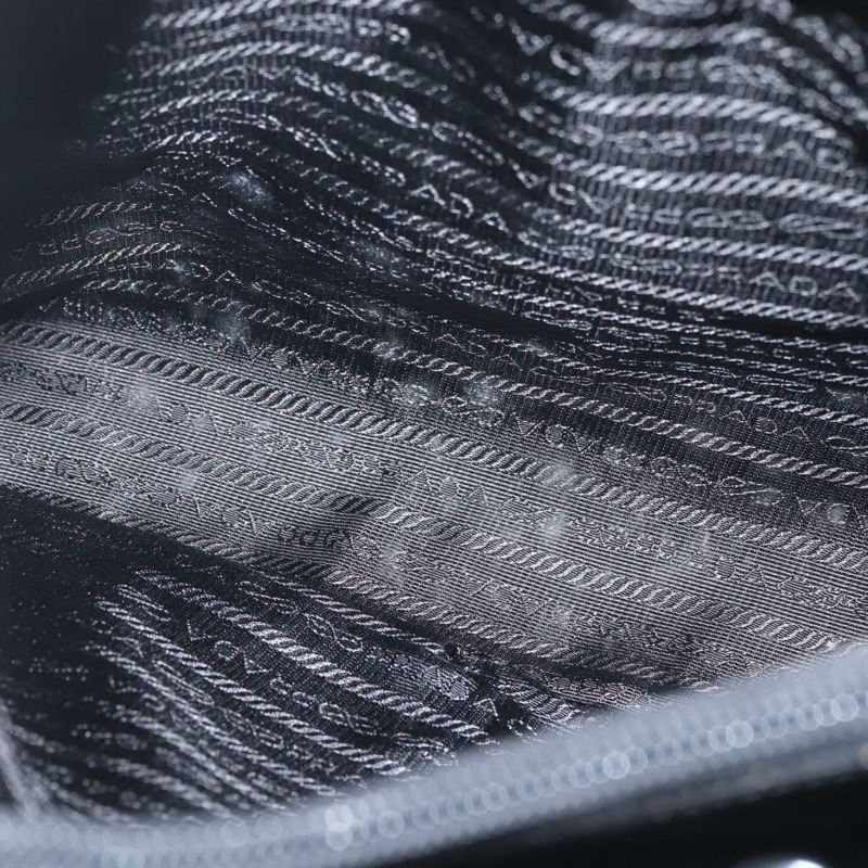 【日本直送】PRADA 手提包 皮革塑膠 黑色 銀色 正品 BA5672-10