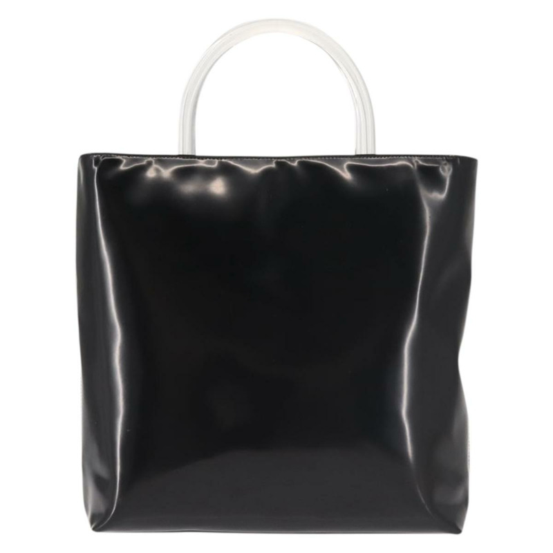 【日本直送】PRADA 手提包 皮革塑膠 黑色 銀色 正品 BA5672-12