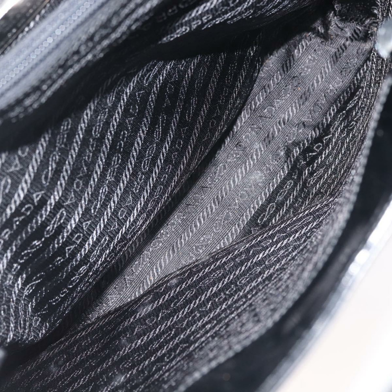 【日本直送】PRADA 手提包 皮革塑膠 黑色 銀色 正品 BA5672-18