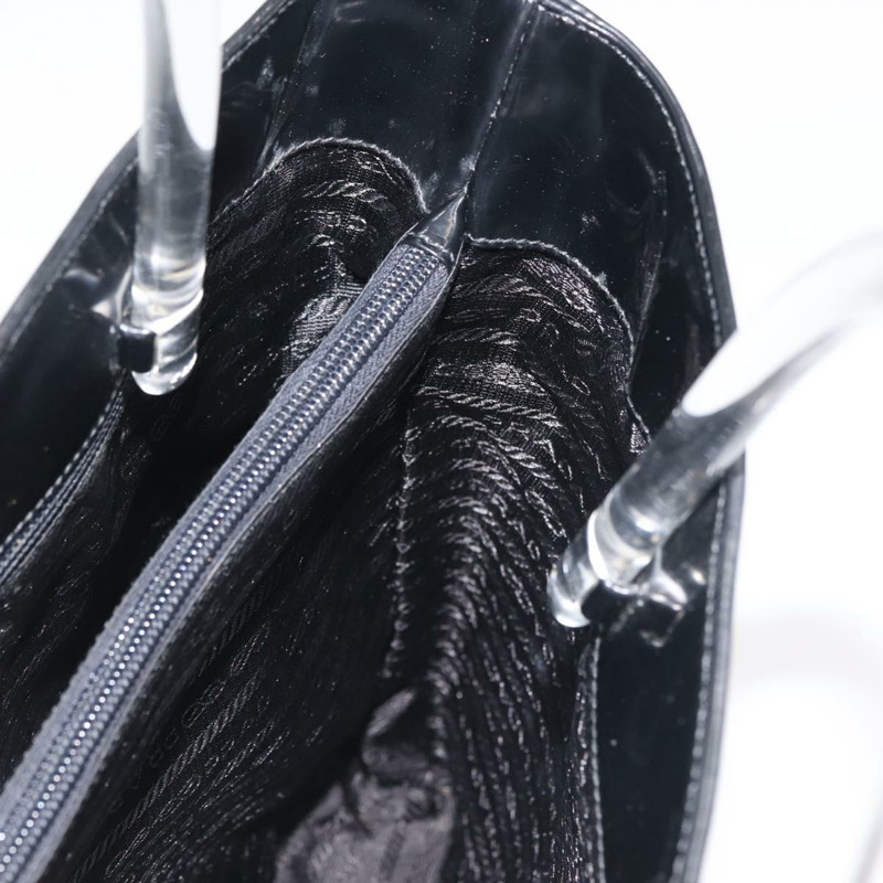 【日本直送】PRADA 手提包 皮革塑膠 黑色 銀色 正品 BA5672-19