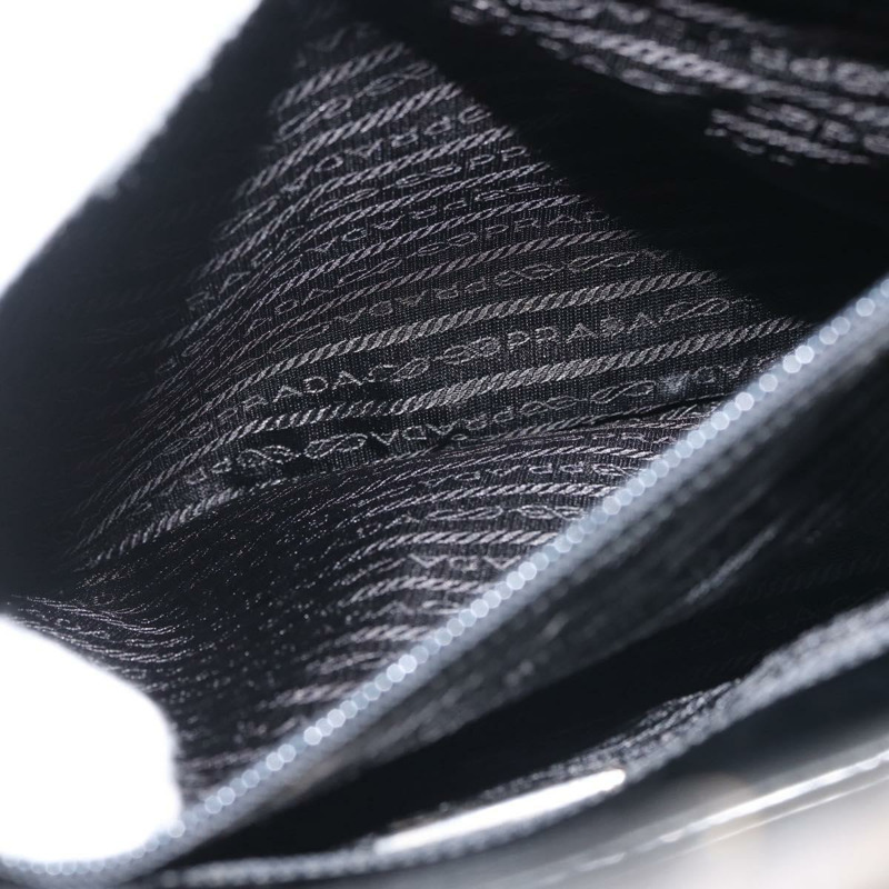 【日本直送】PRADA 手提包 皮革塑膠 黑色 銀色 正品 BA5672-21