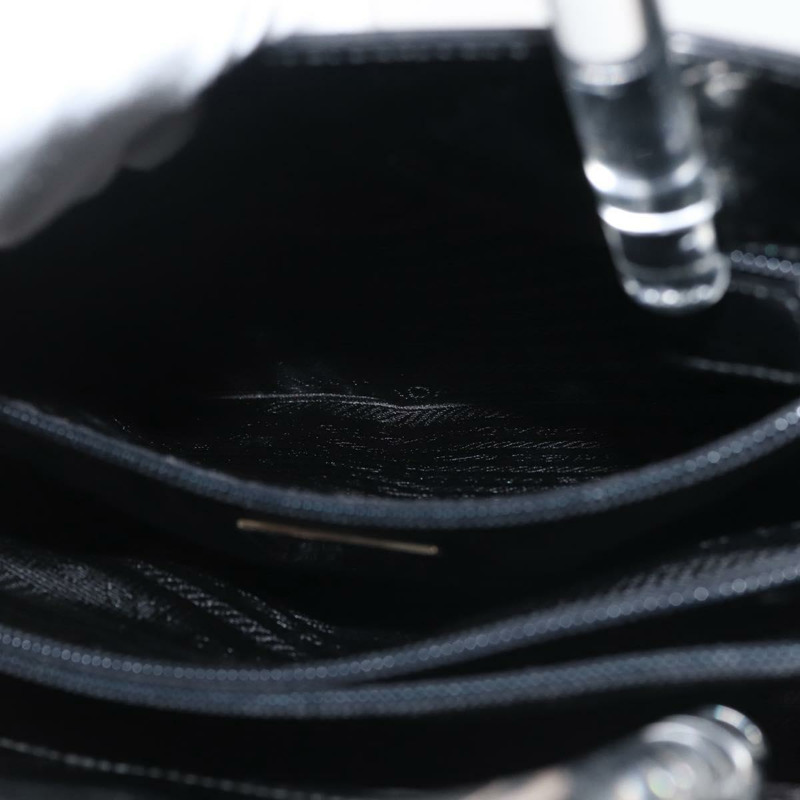 【日本直送】PRADA 手提包 皮革塑膠 黑色 銀色 正品 BA5672-22
