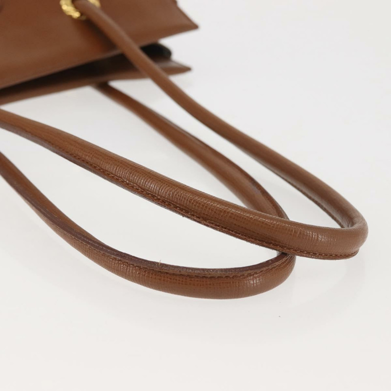 【日本直送】Burberrys 棕色金色皮革手提包,正品 BA5836-6