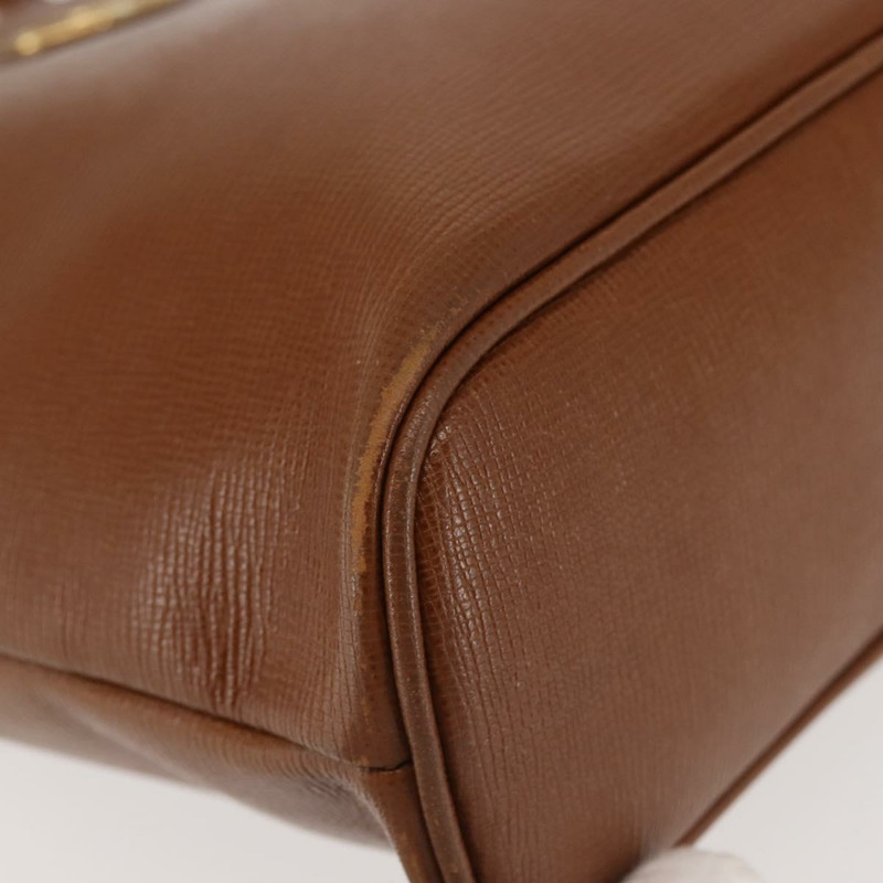 【日本直送】Burberrys 棕色金色皮革手提包,正品 BA5836-8