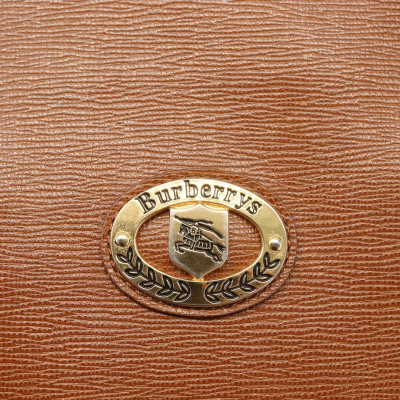 【日本直送】Burberrys 棕色金色皮革手提包,正品 BA5836-9