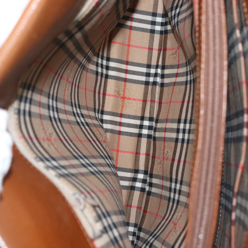 【日本直送】Burberrys 棕色金色皮革手提包,正品 BA5836-10