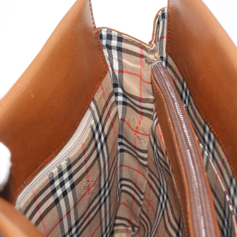 【日本直送】Burberrys 棕色金色皮革手提包,正品 BA5836-16