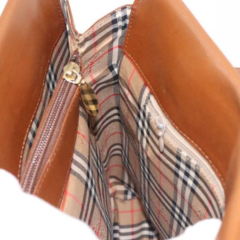 【日本直送】Burberrys 棕色金色皮革手提包,正品 BA5836-17