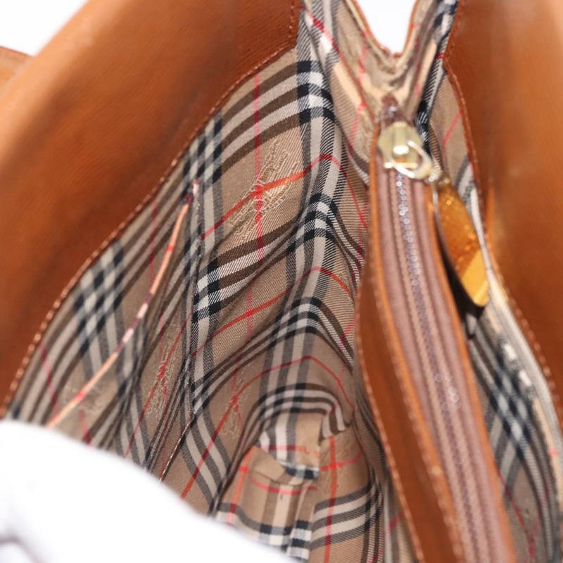 【日本直送】Burberrys 棕色金色皮革手提包,正品 BA5836-19