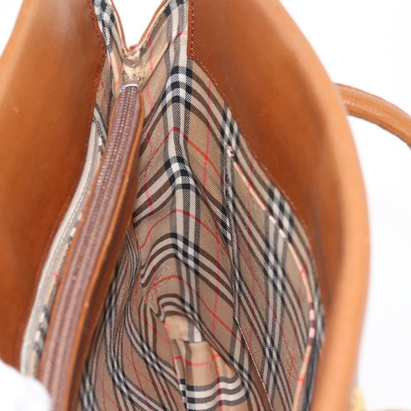 【日本直送】Burberrys 棕色金色皮革手提包,正品 BA5836-20