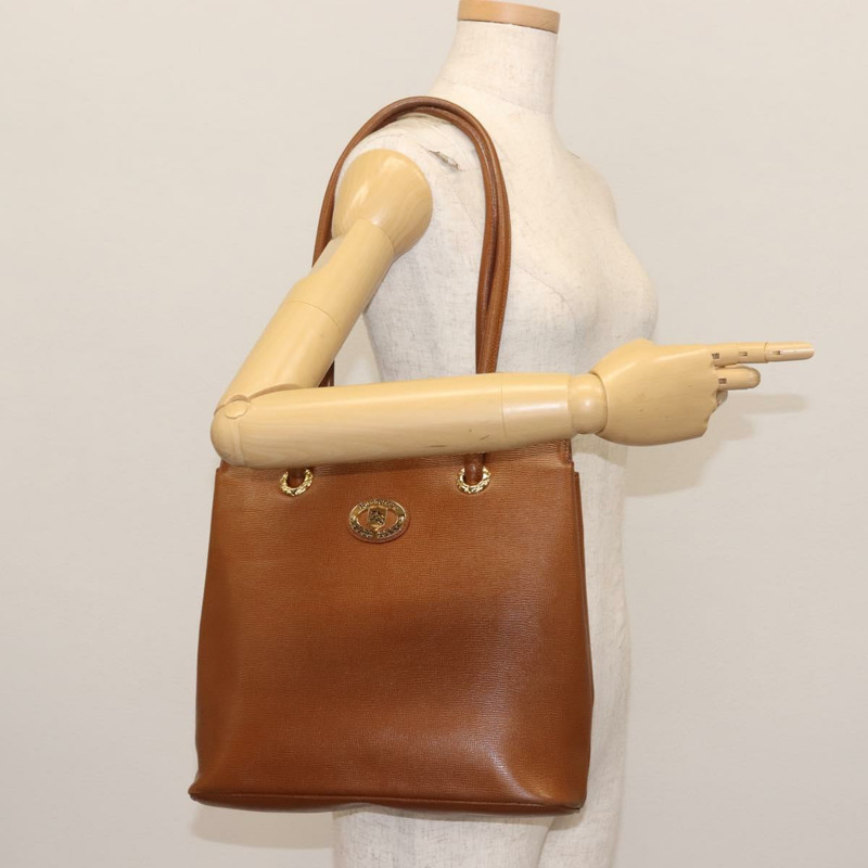 【日本直送】Burberrys 棕色金色皮革手提包,正品 BA5836-21