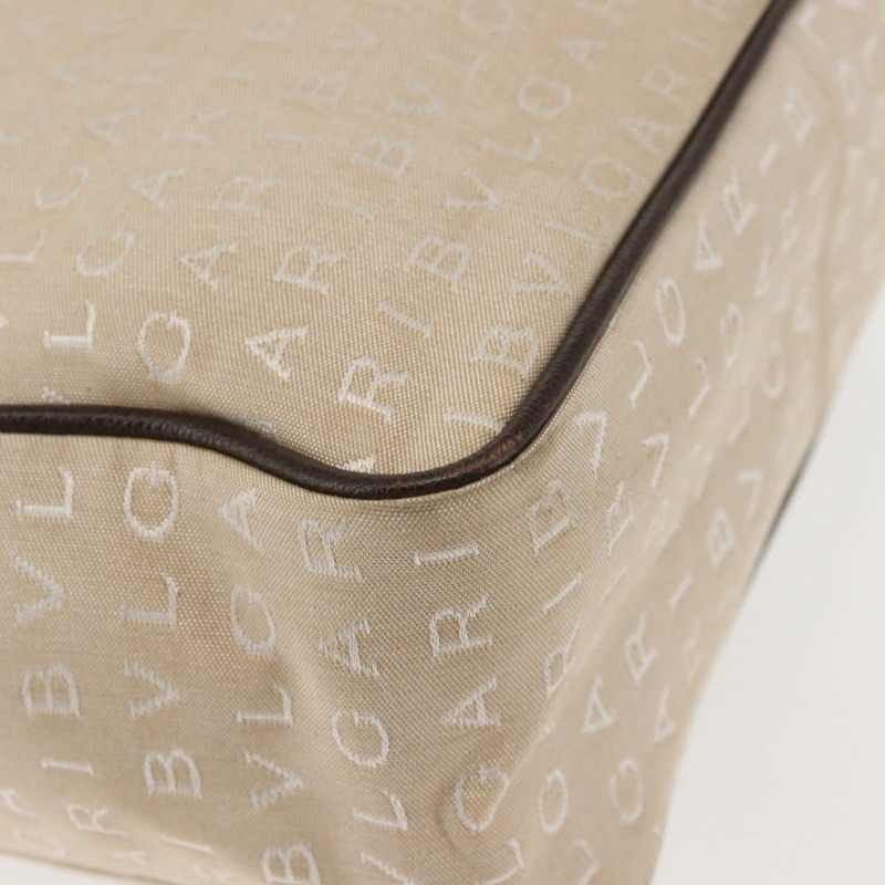 【日本直送】寶格麗 Logo Mania 帆布手提包 米色 銀色 正品 BA5834-14