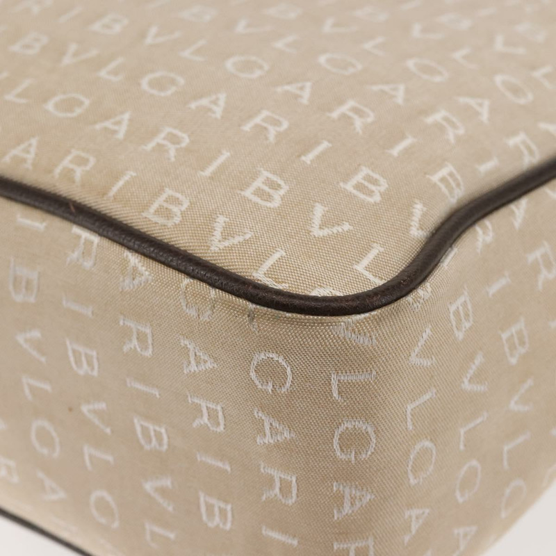 【日本直送】寶格麗 Logo Mania 帆布手提包 米色 銀色 正品 BA5834-15
