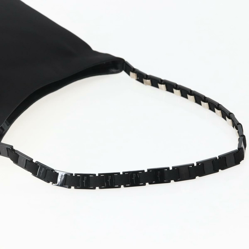 【日本直送】Salvatore Ferragamo 肩背包 黑色 銀色 正品 BA5743-6