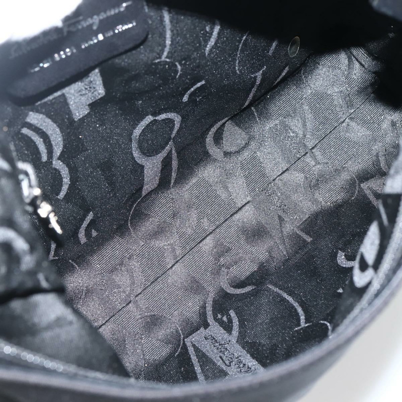 【日本直送】Salvatore Ferragamo 肩背包 黑色 銀色 正品 BA5743-10