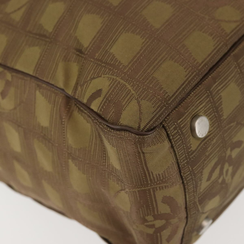 【日本直送】香奈兒新旅遊系列托特包 尼龍 卡其色 CC 標誌 Auth 143817-7