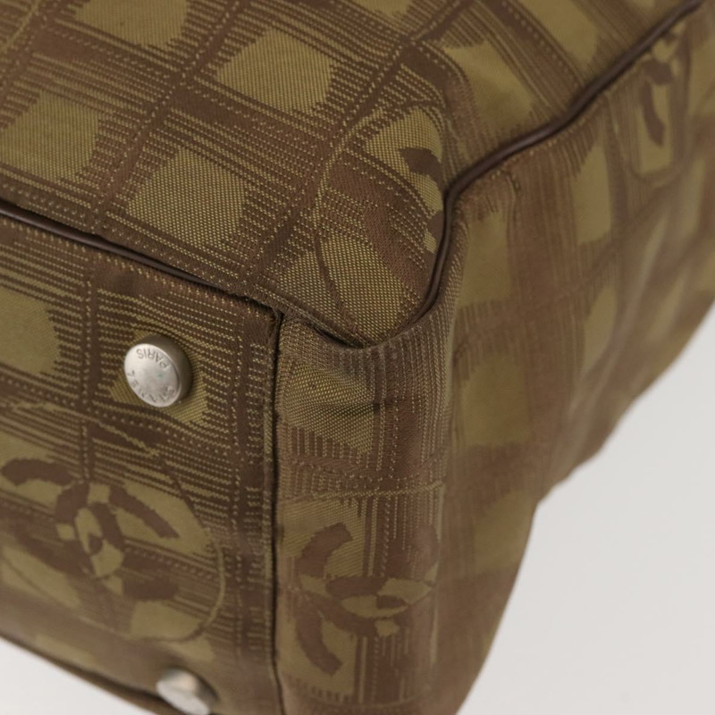 【日本直送】香奈兒新旅遊系列托特包 尼龍 卡其色 CC 標誌 Auth 143817-14