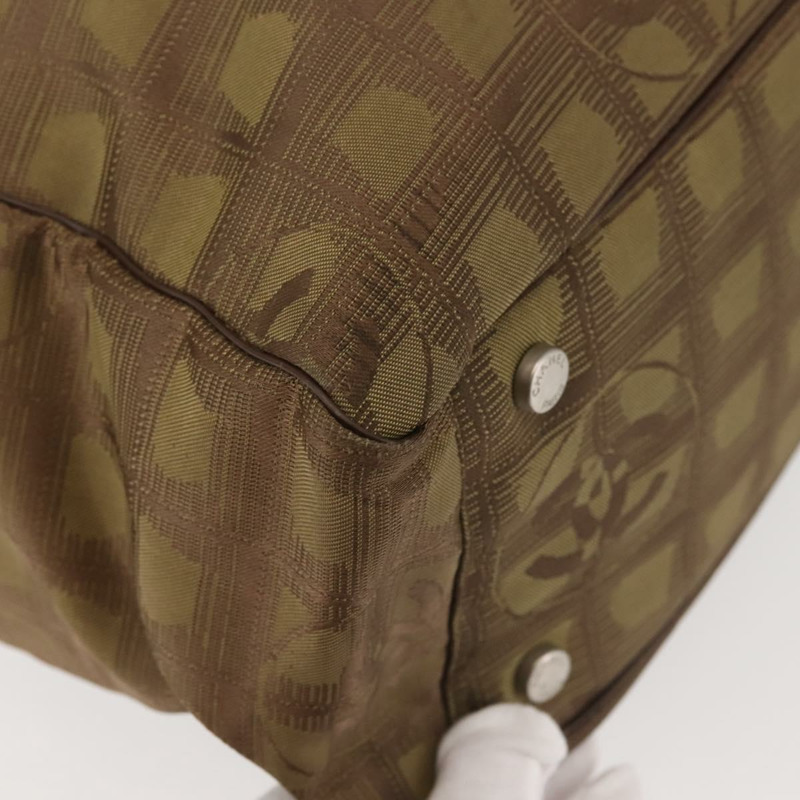 【日本直送】香奈兒新旅遊系列托特包 尼龍 卡其色 CC 標誌 Auth 143817-15