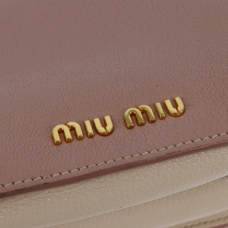 【日本直送】Miu Miu 手提包 皮革 兩用 粉金配色 正品 143829-18