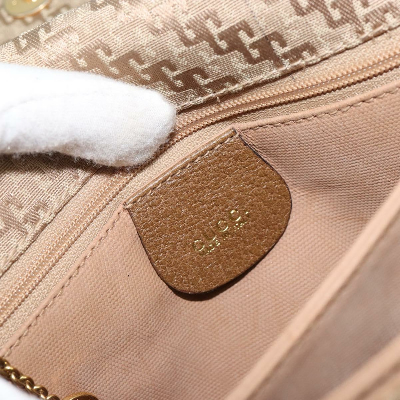 【日本直送】GUCCI帆布肩背包 米色 金色 001 113 0712 正品 BA6105-18