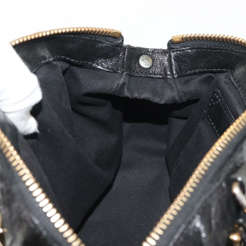 【日本直送】Chloe Etel 手提包 皮革 2way 黑色金色 正品 BA6272-21