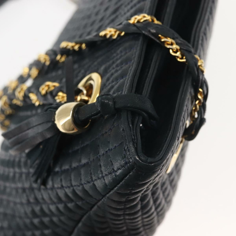 【日本直送】BALLY 鏈條單肩包 皮革 海軍藍 金色 正品 BA6225-9