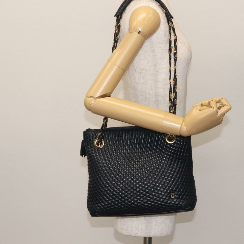 【日本直送】BALLY 鏈條單肩包 皮革 海軍藍 金色 正品 BA6225-21