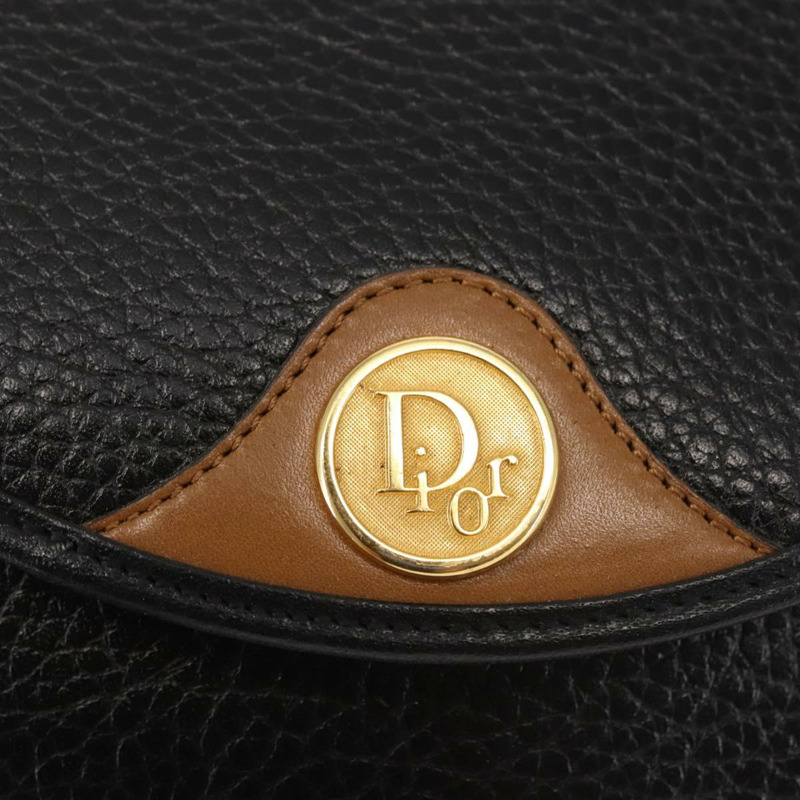 【日本直送】Christian Dior 黑色金色皮革肩背包 正品 BA6146-16