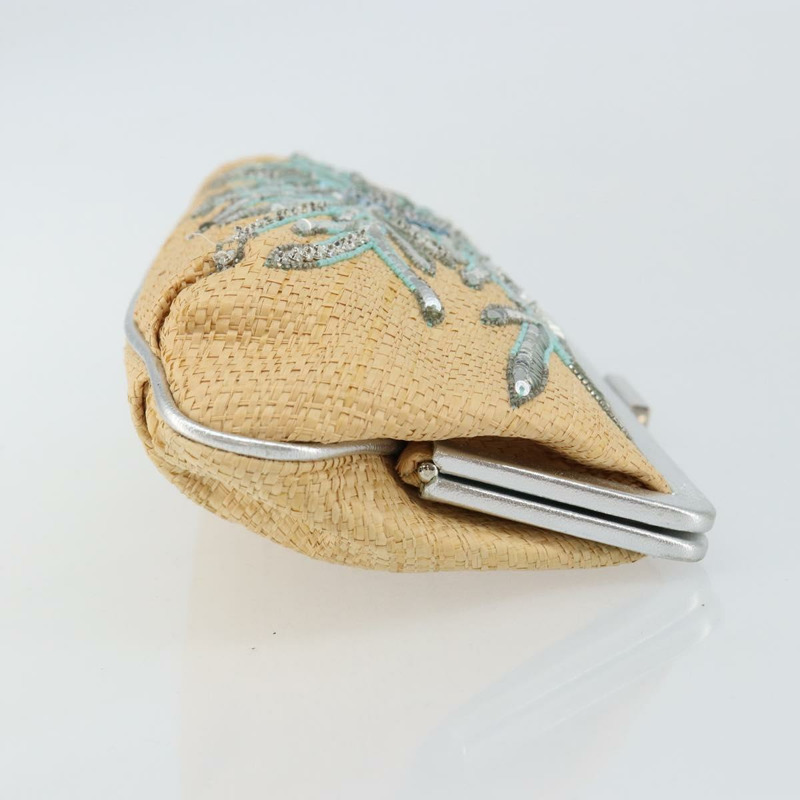 【日本直送】蒂芬妮 (TIFFANY&Co.) 草編手拿包 米色 銀色 正品 BA6190-2