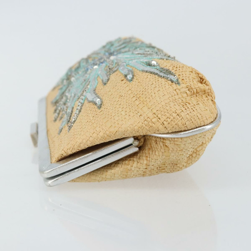 【日本直送】蒂芬妮 (TIFFANY&Co.) 草編手拿包 米色 銀色 正品 BA6190-3