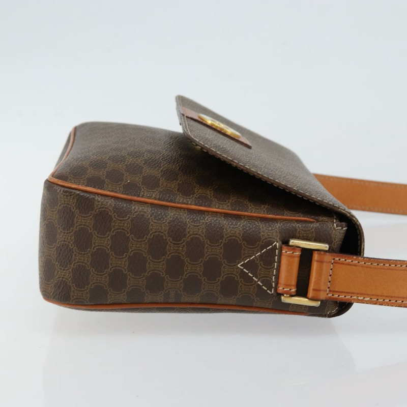 【日本直送】CELINE Macadam帆布肩背包 PVC皮革 棕色 金色 正品 143496-2